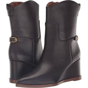 Franco Sarto Purple Etta Pointed Toe Wedge Booties Ankle Boots Size 5.5M Western